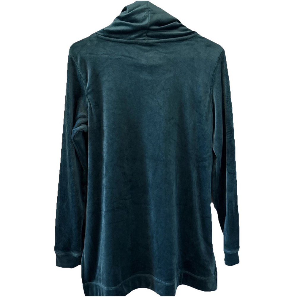Magaschoni Women’s Forest Green Velour Cowl Neck Long Sleeve Too XL Soft Holiday - Picture 5 of 5